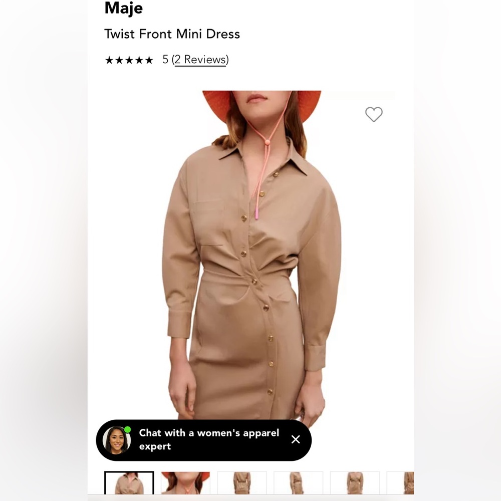 Maje Twist Front Mini Dress size 3/L. Nwt. Maje dress